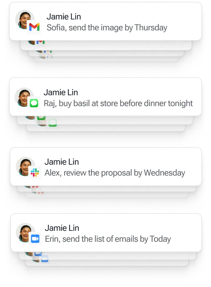 messages from various users